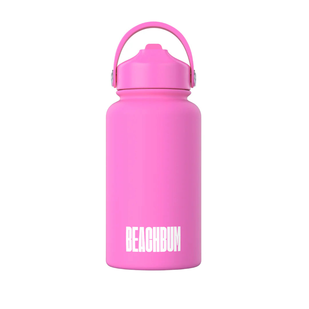 BEACH BUM 1 LITRE WATER BOTTLE - BUBBLEGUM PINK