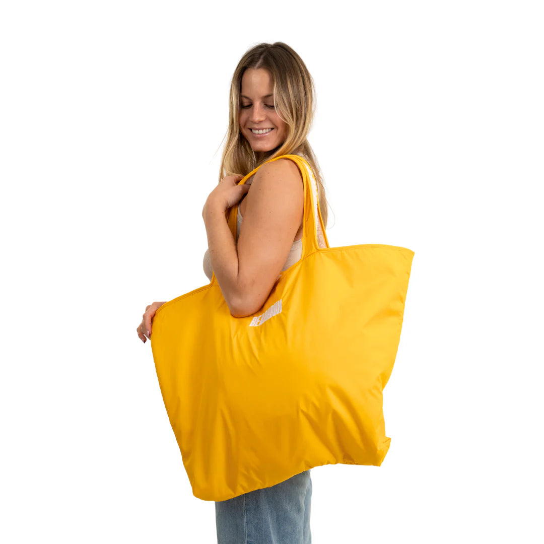 BEACH BUM RECYCLED REVERSIBLE TOTE BAG - MANGO