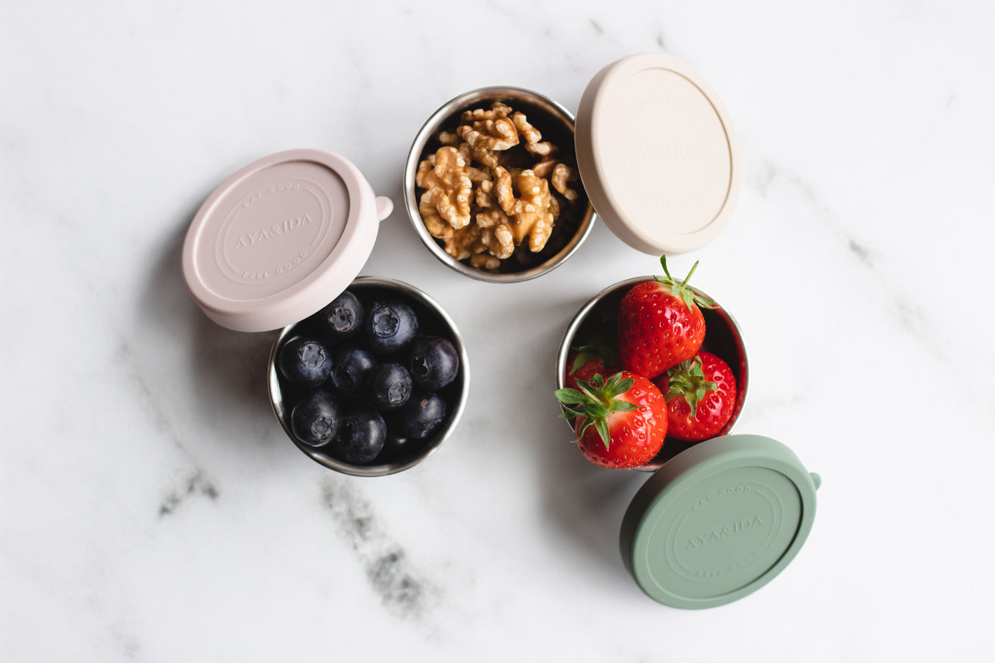 Aya&Ida Snack Containers 100 ml Dark Grey / Tropical Green