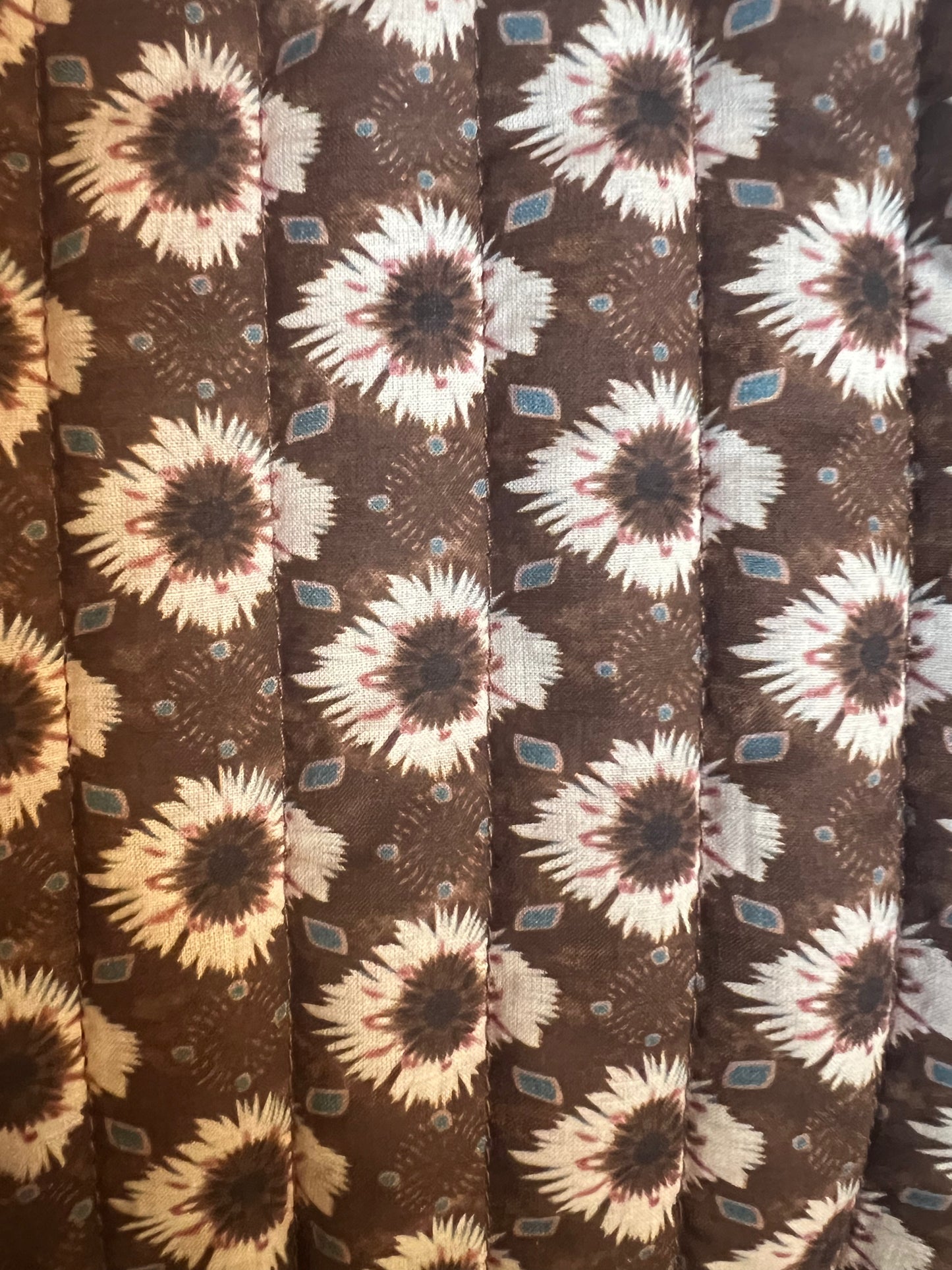 CHOCOLATE PRINTED GEOMETRIC QUILTED JACKET