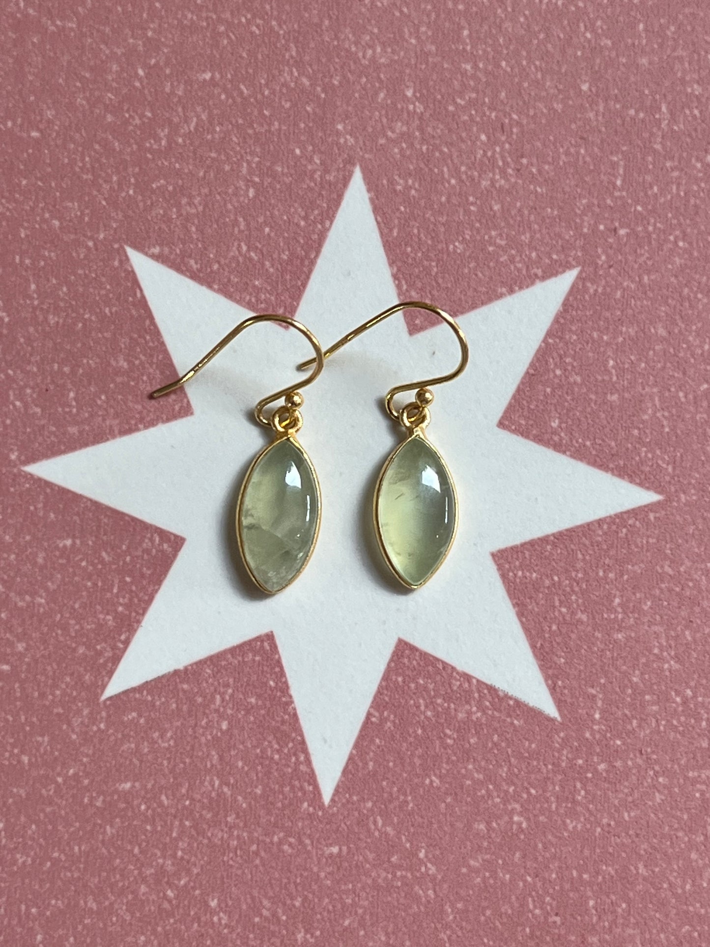 HELL YEAH SAGE AND GOLD TEAR DROP EARRINGS