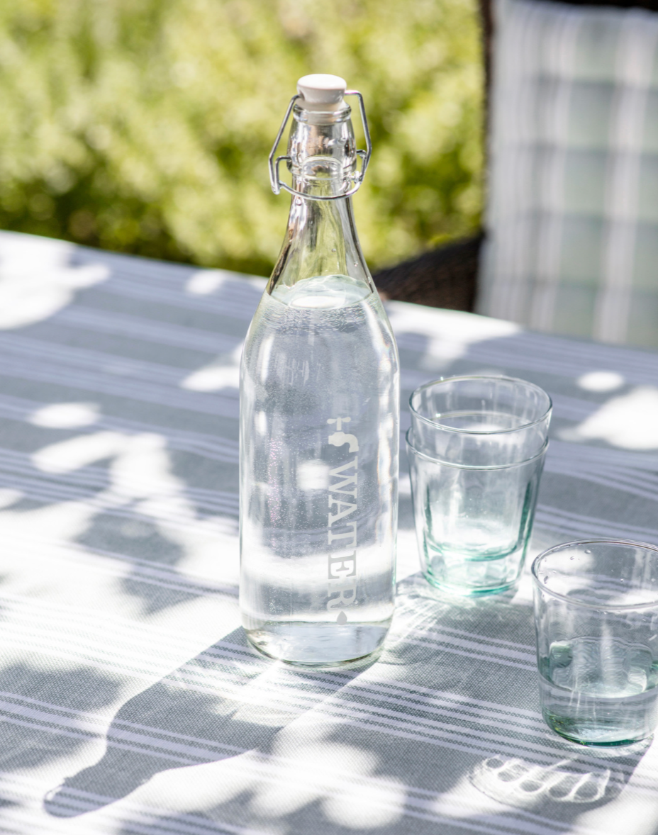 Water bottle with shop tap