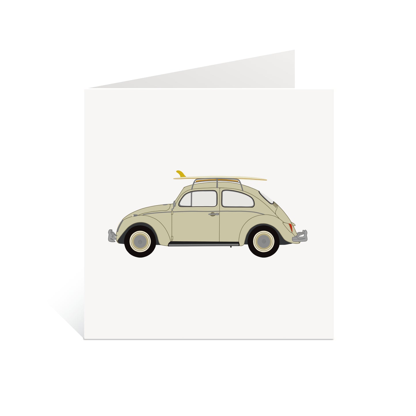 VW Beetle - Bug - Greeting Card - Surf Culture Art