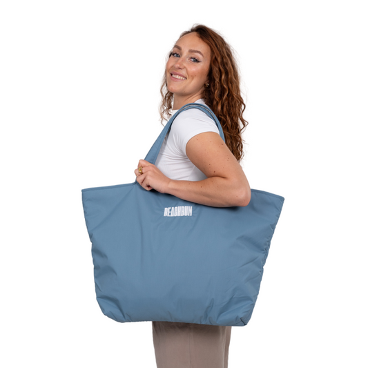 BEACH BUM RECYCLED REVERSIBLE TOTE BAG - SEA BLUE
