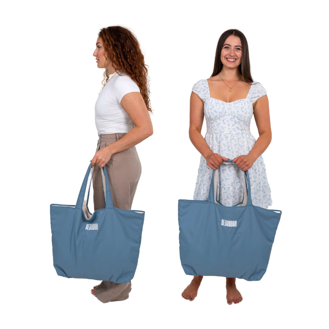 BEACH BUM RECYCLED REVERSIBLE TOTE BAG - SEA BLUE