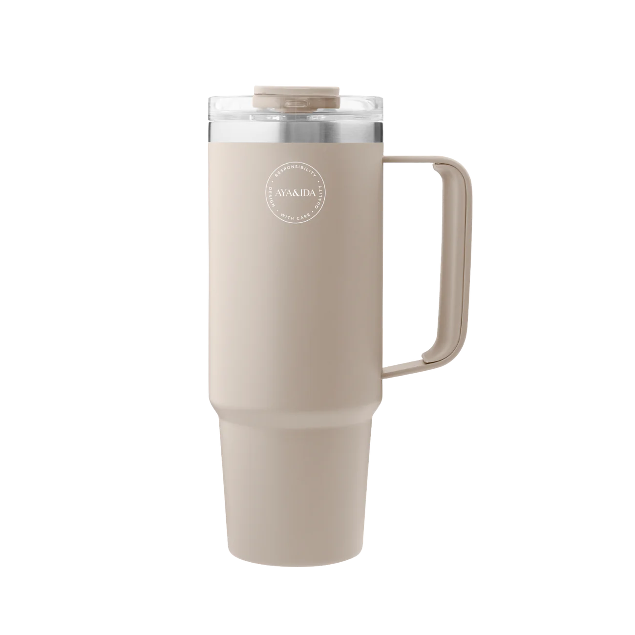 AYA&IDA Thermo Cup with Straw - Cream Beige - 885ML