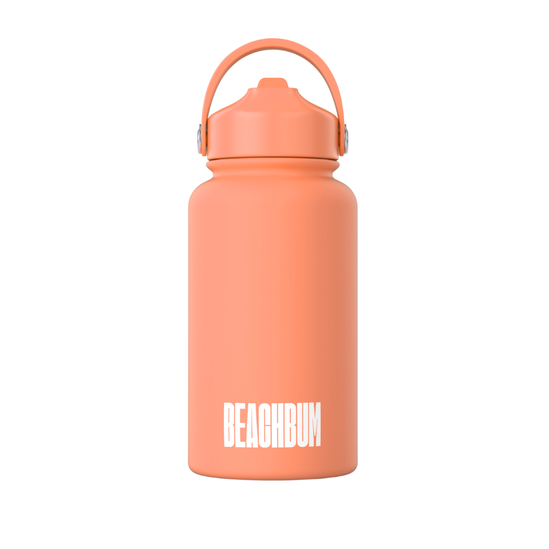 BEACH BUM 1 LITRE WATER BOTTLE - CORAL