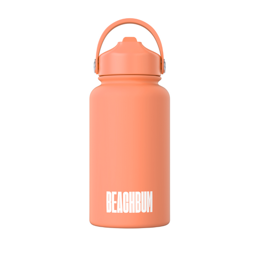BEACH BUM 1 LITRE WATER BOTTLE - CORAL