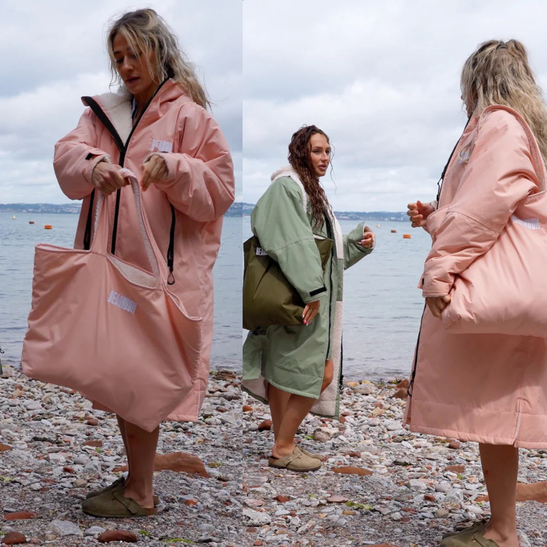 BEACH BUM RECYCLED REVERSIBLE TOTE BAG - MINT GREEN