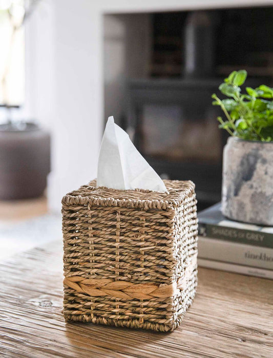 Garden Trading -Bayford Woven Tissue Box Holder Square Natural