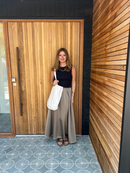 SATIN MOCHA LUXURY SKIRT