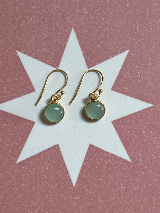 HELL YEAH AQUA AND GOLD CIRCLE EARRINGS