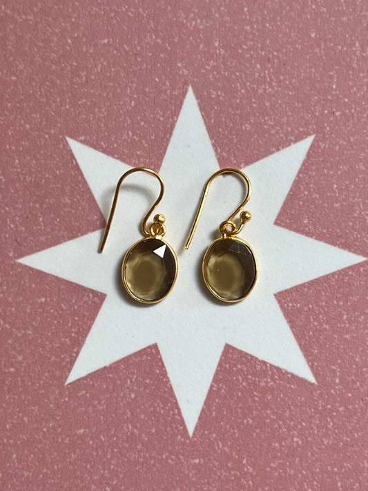 HELL YEAH MOCHA  AND GOLD OVAL EARRINGS