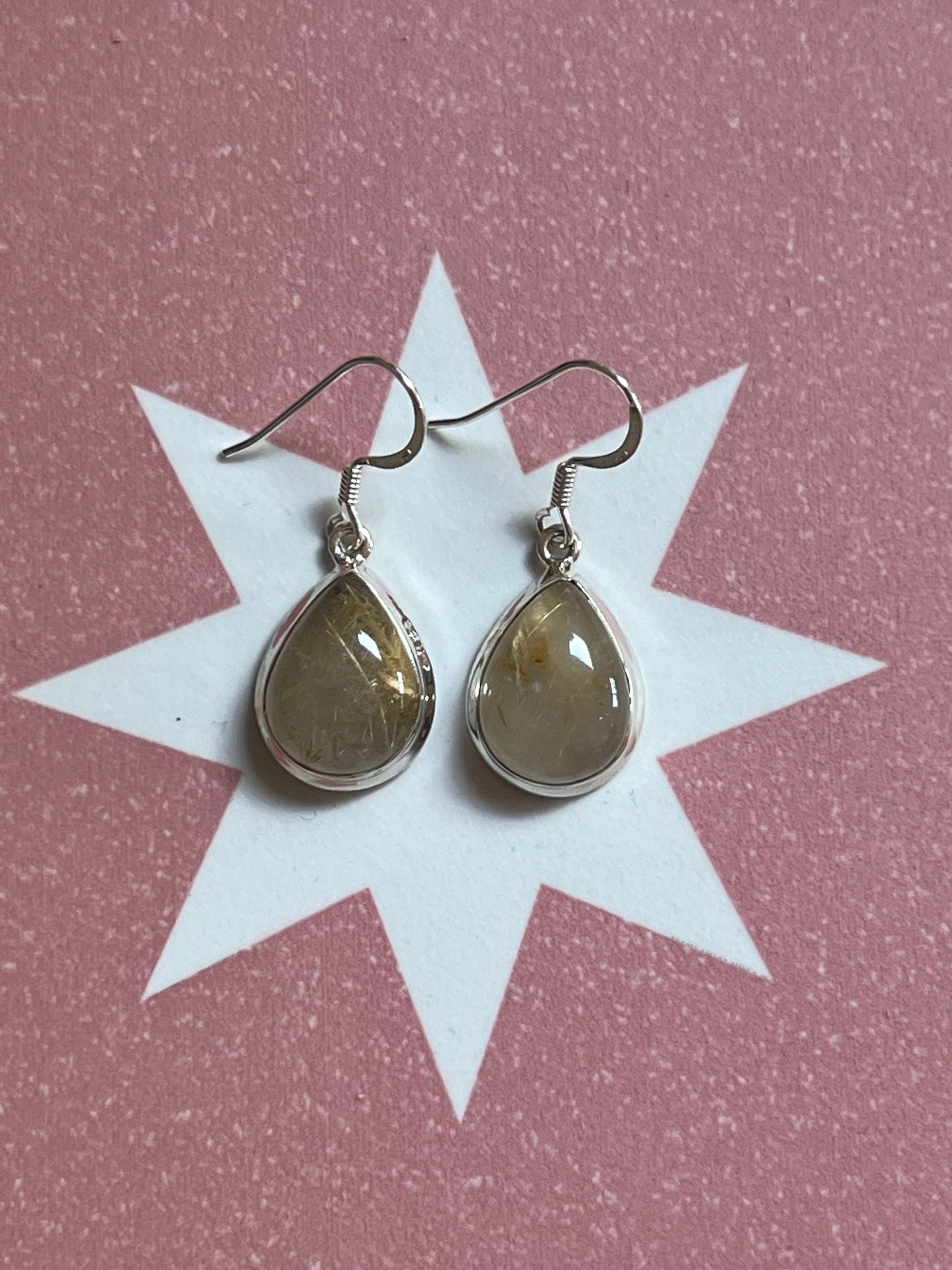 HELL YEAH PEBBLE AND SILVER TEAR DROP EARRINGS