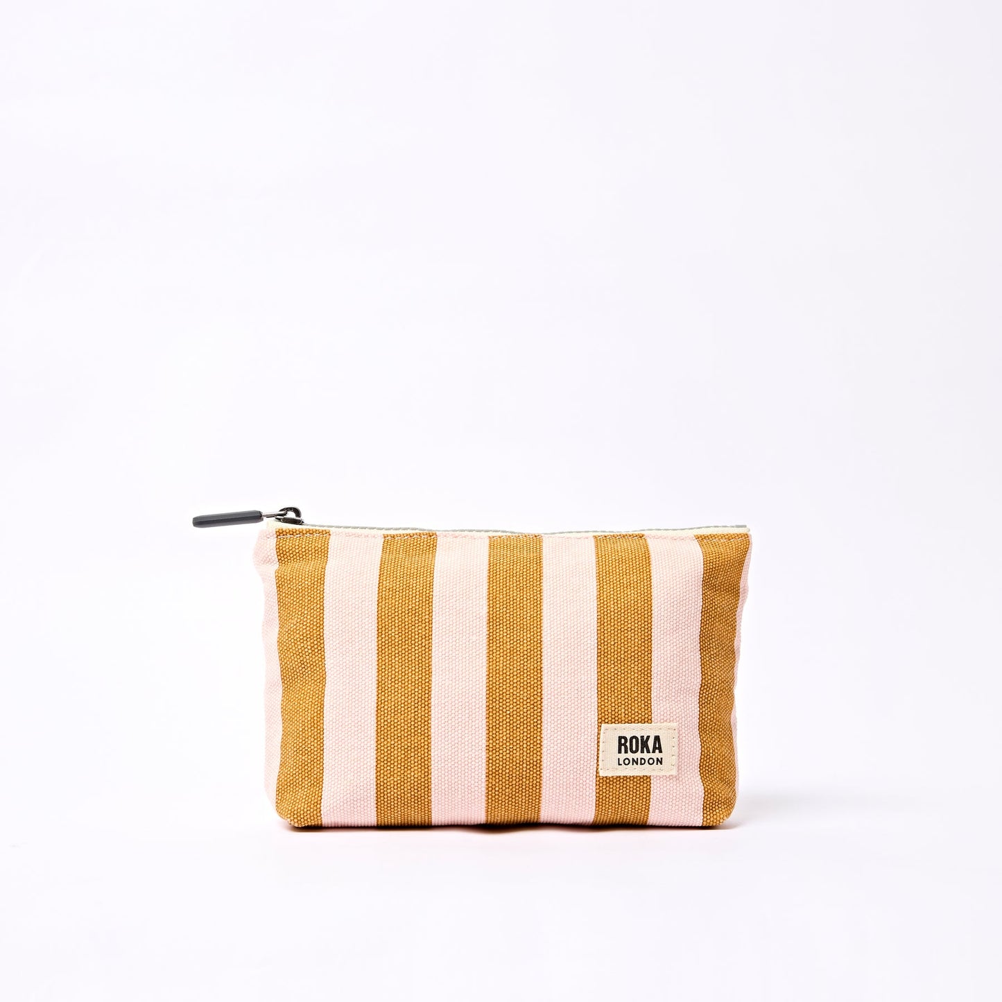 ROKA MAIDA VALE POUCH IN ROSE GOLD STRIPE