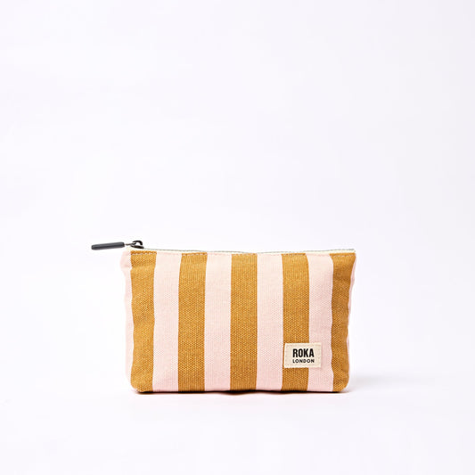 ROKA MAIDA VALE POUCH IN ROSE GOLD STRIPE