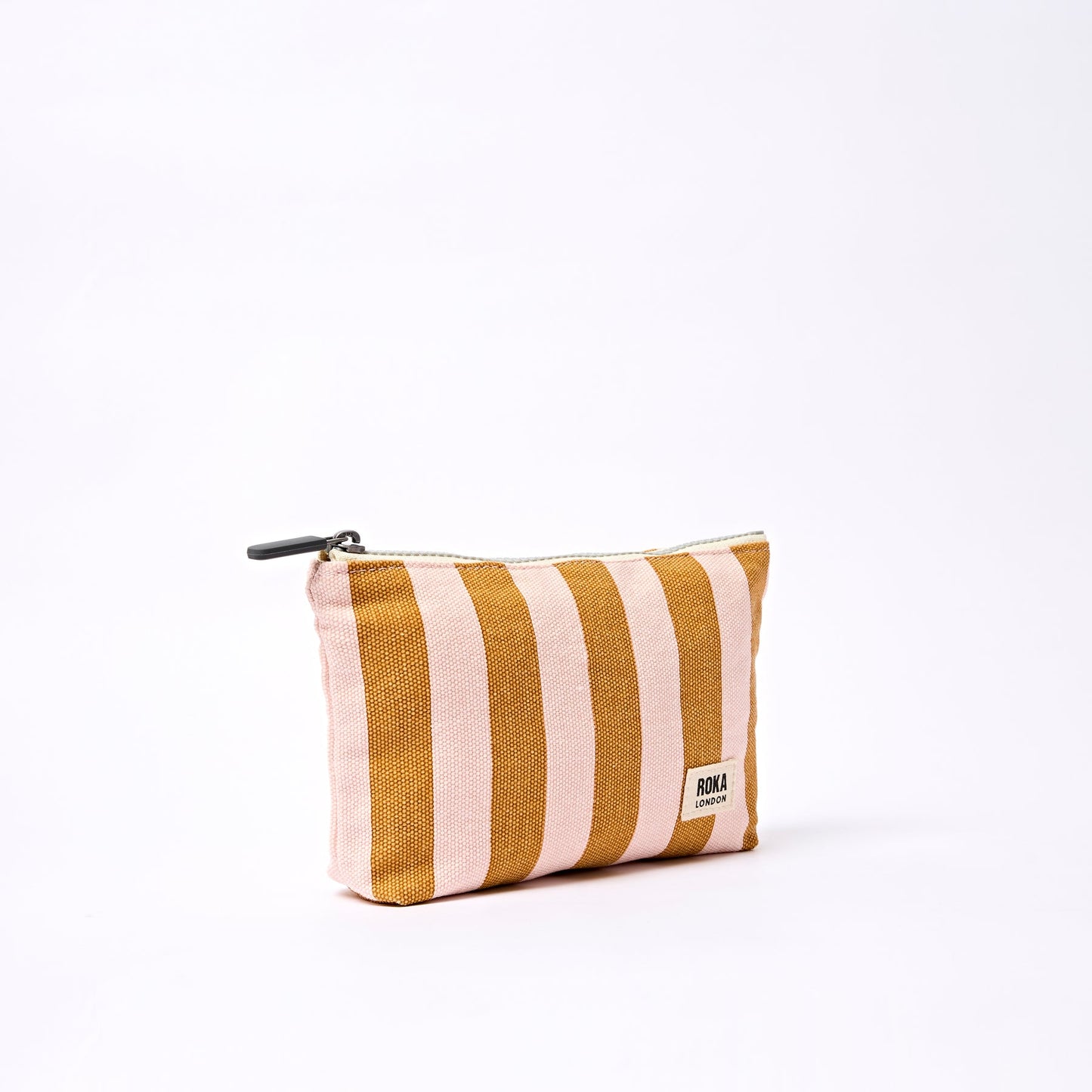 ROKA MAIDA VALE POUCH IN ROSE GOLD STRIPE