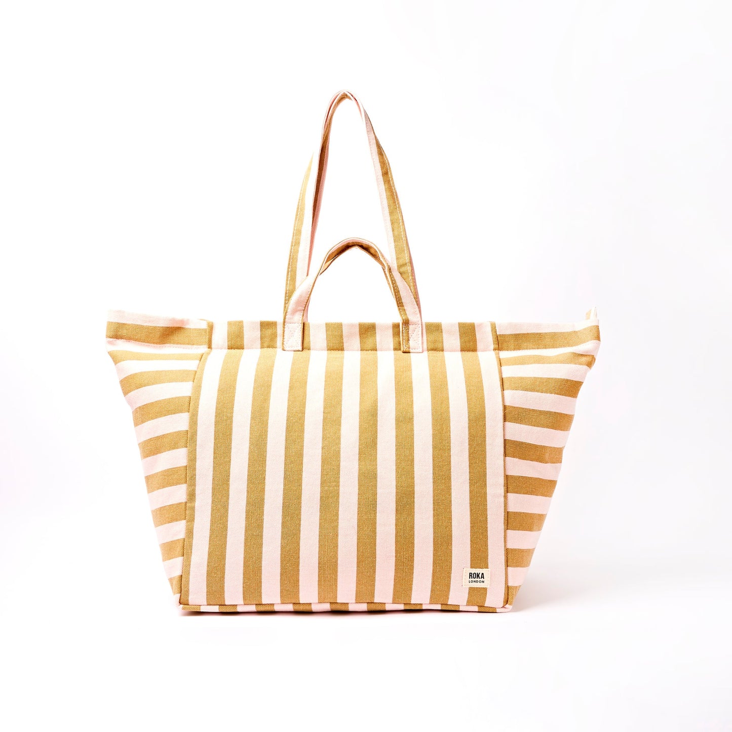 ROKA MARYLEBONE TOTE BAG IN ROSE GOLD STRIPE