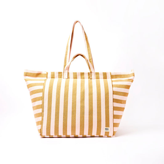 ROKA MARYLEBONE TOTE BAG IN ROSE GOLD STRIPE