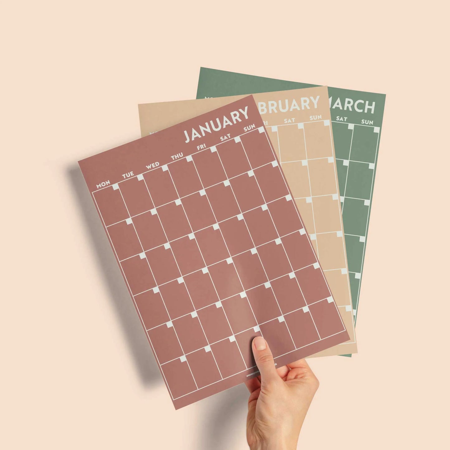 A4 Monthly Undated Wall Planner | 12 Pages | Muted