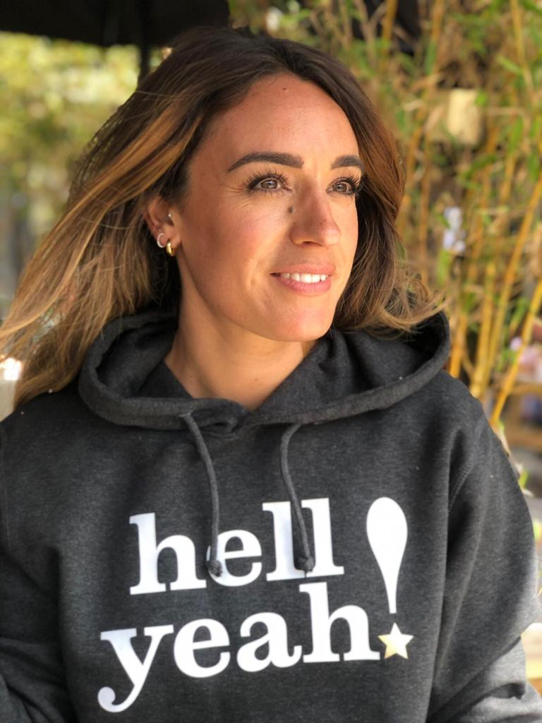Hell Yeah Slogan Organic Cotton Hoody - Grey
